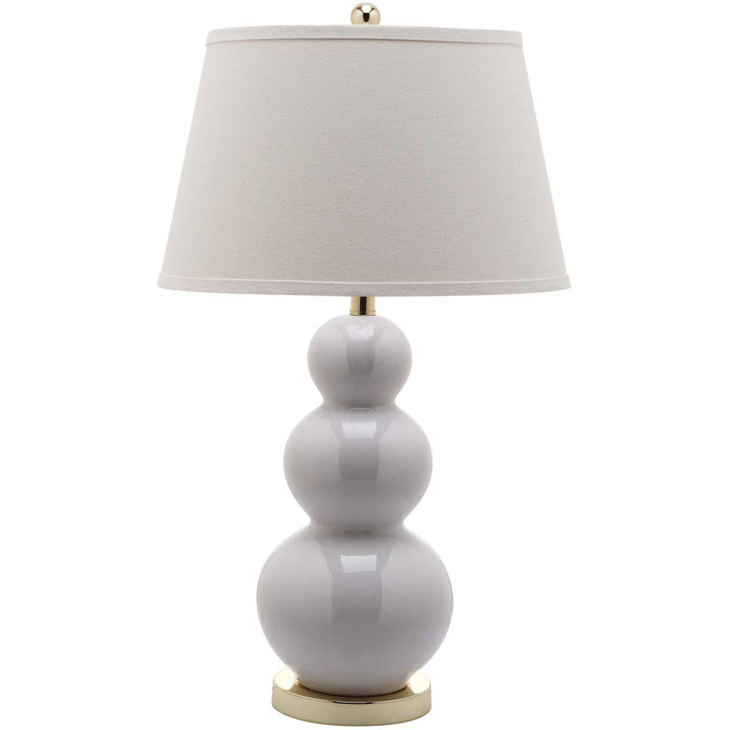 Safavieh Pamela 28 Inch H Triple Gourd Ceramic Lamp - White