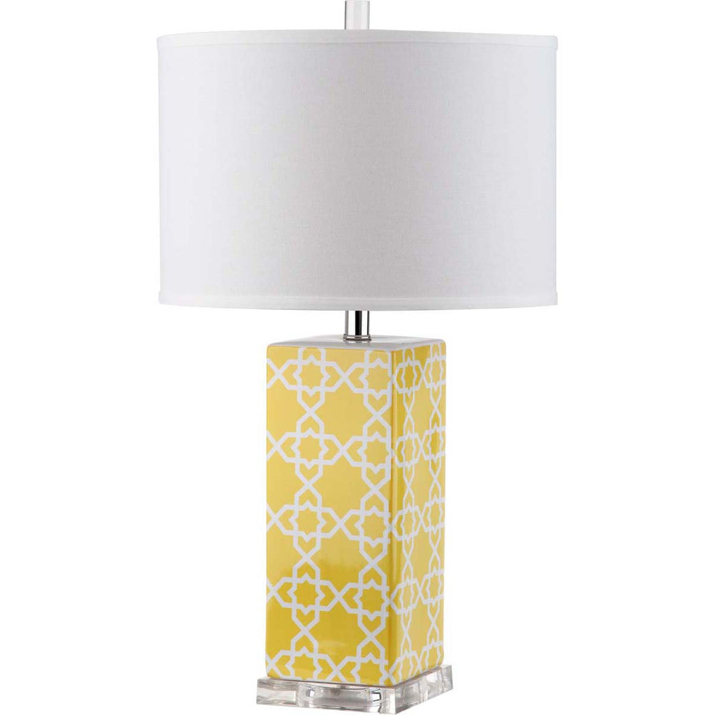 Safavieh Quatrefoil 27 Inch H Table Lamp - Yellow