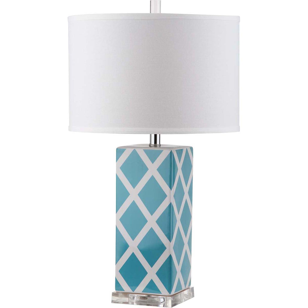 Safavieh Garden 27 Inch H Lattice Table Lamp - Light Blue