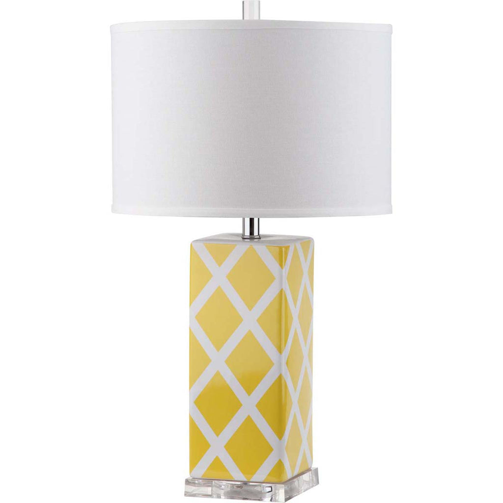 Safavieh Garden 27 Inch H Lattice Table Lamp - Yellow