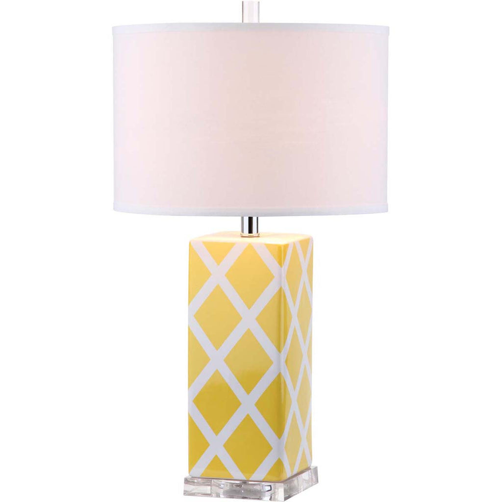 Safavieh Garden 27 Inch H Lattice Table Lamp - Yellow