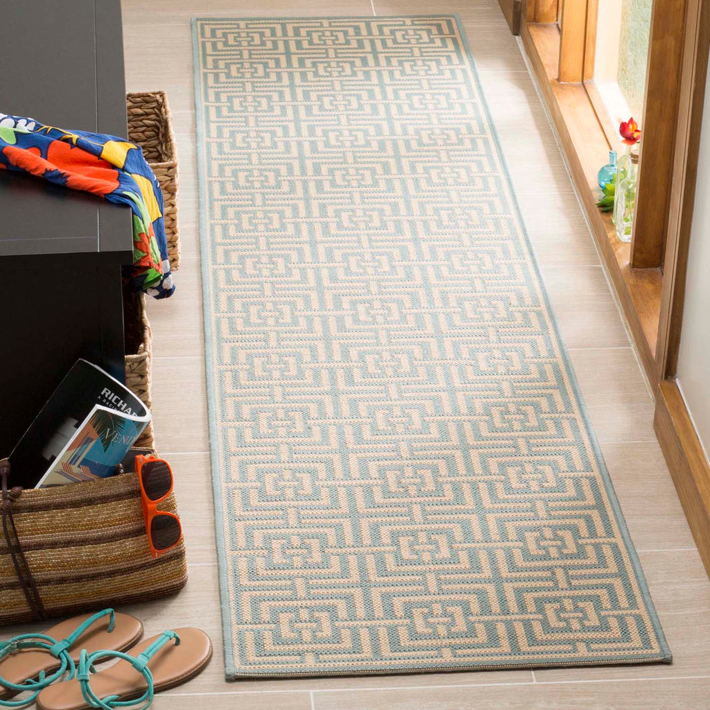 Safavieh Linden Rug Collection: LND128K - Aqua / Cream