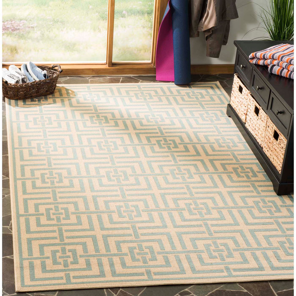 Safavieh Linden Rug Collection: LND128L - Cream / Aqua