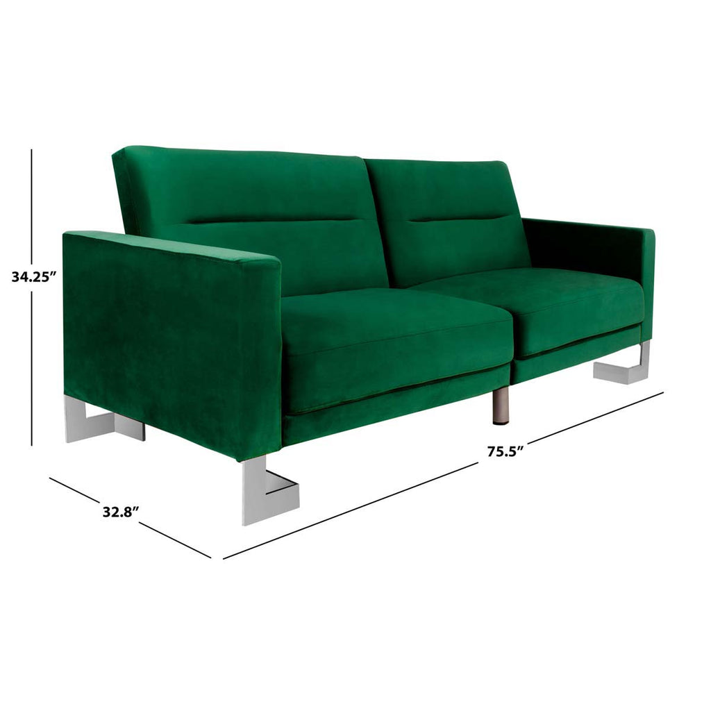 Safavieh Tribeca Foldable Sofa Bed - Emerald / Steel