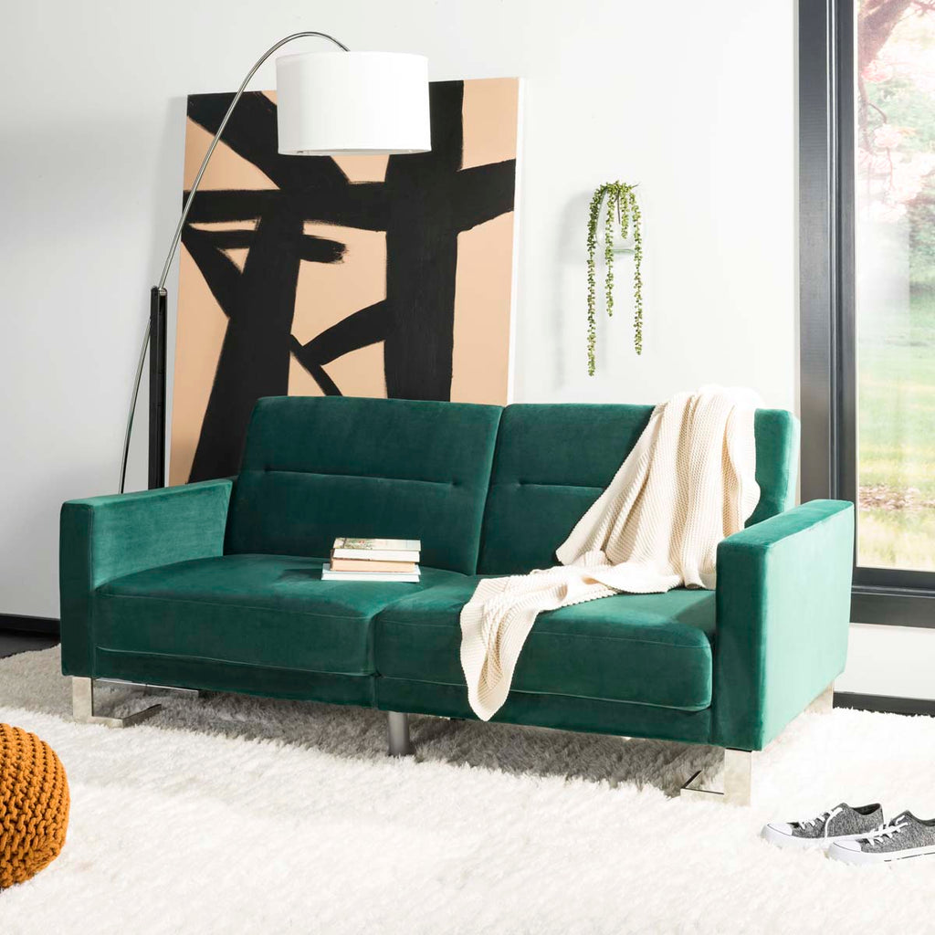 Safavieh Tribeca Foldable Sofa Bed - Emerald / Steel