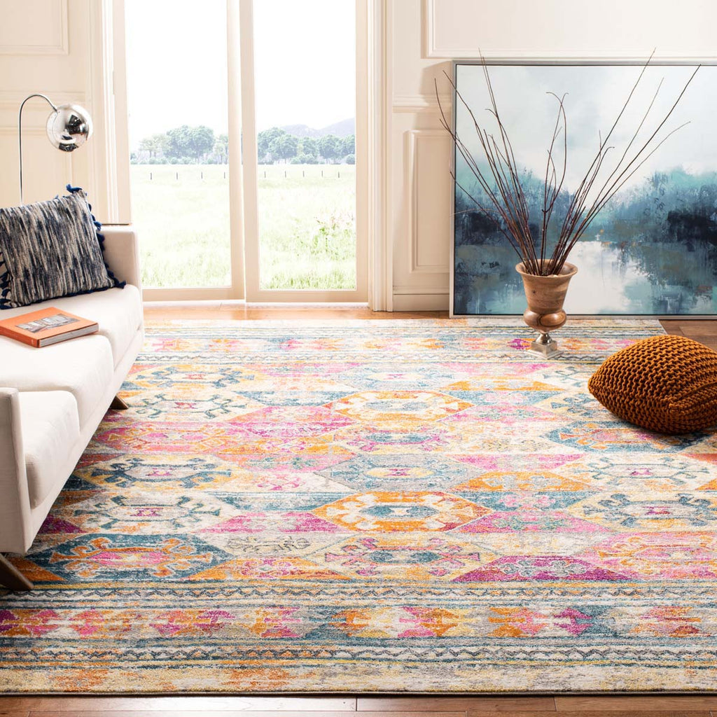 Safavieh Madison Rug Collection MAD118C - Blue / Fuchsia