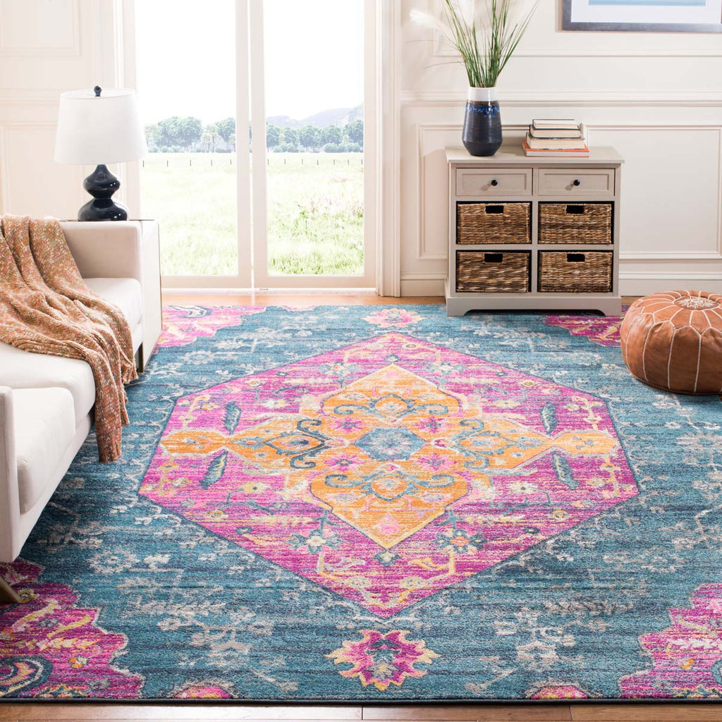 Safavieh Madison Rug Collection MAD119C - Blue / Fuchsia