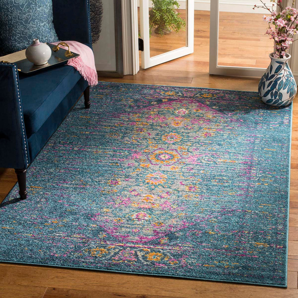 Safavieh Madison Rug Collection MAD122C - Blue / Fuchsia