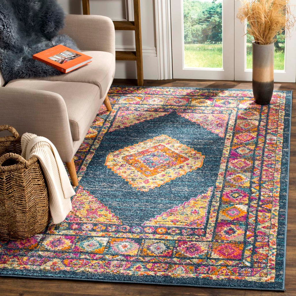 Safavieh Madison Rug Collection MAD133C - Blue / Fuchsia