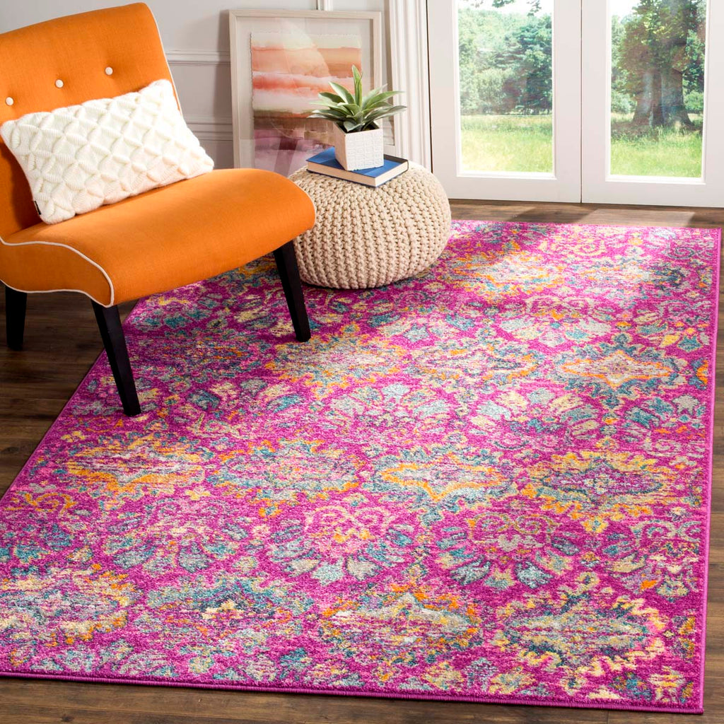 Safavieh Madison Rug Collection MAD144F - Fuchsia / Blue