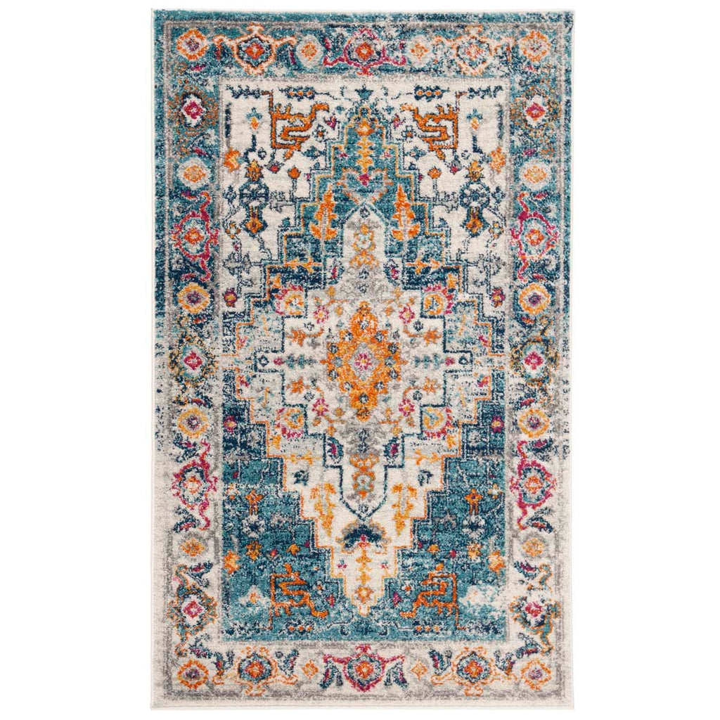 Safavieh Madison Rug Collection MAD156K - Turquoise / Ivory