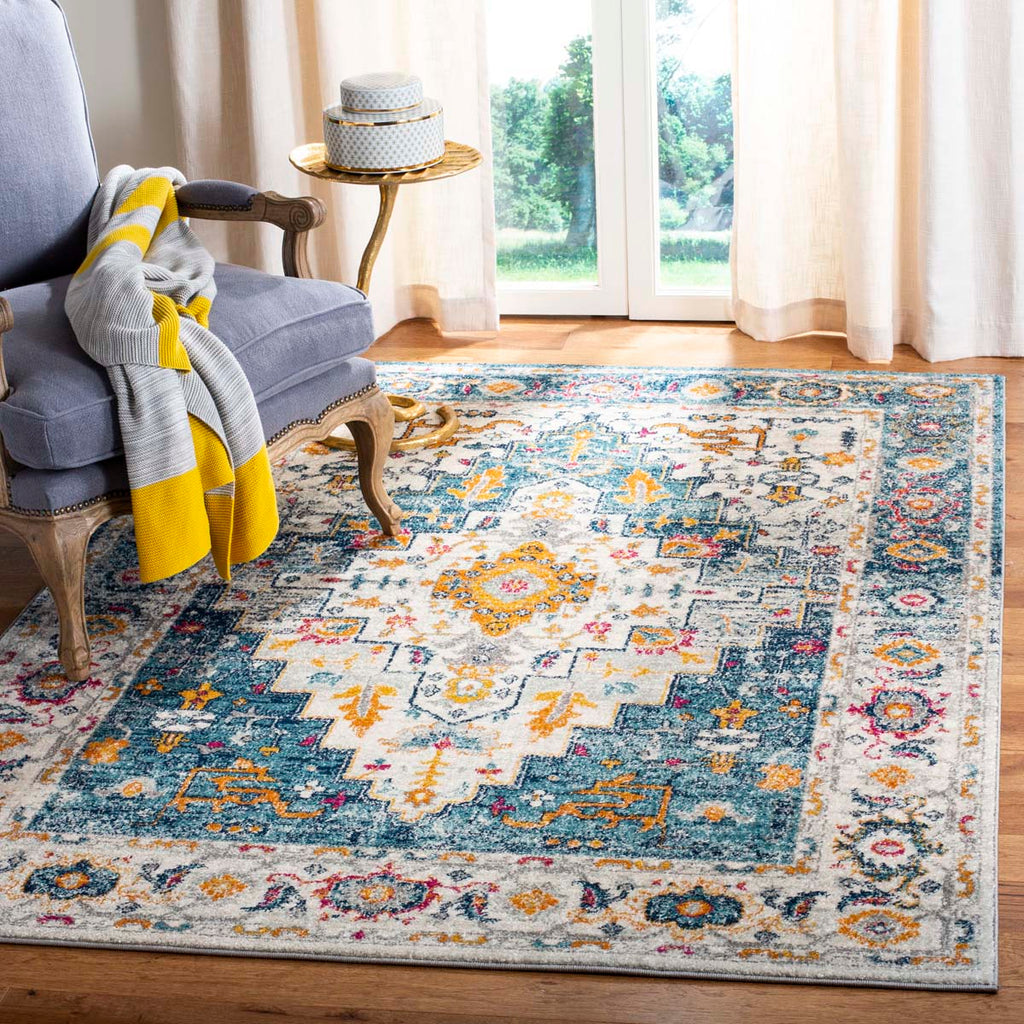 Safavieh Madison Rug Collection MAD156K - Turquoise / Ivory