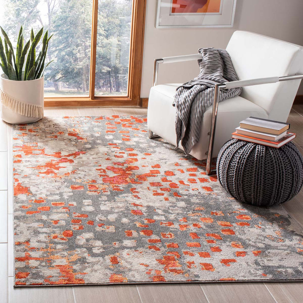 Safavieh Madison 400 Rug Collection MAD425H - Grey / Orange