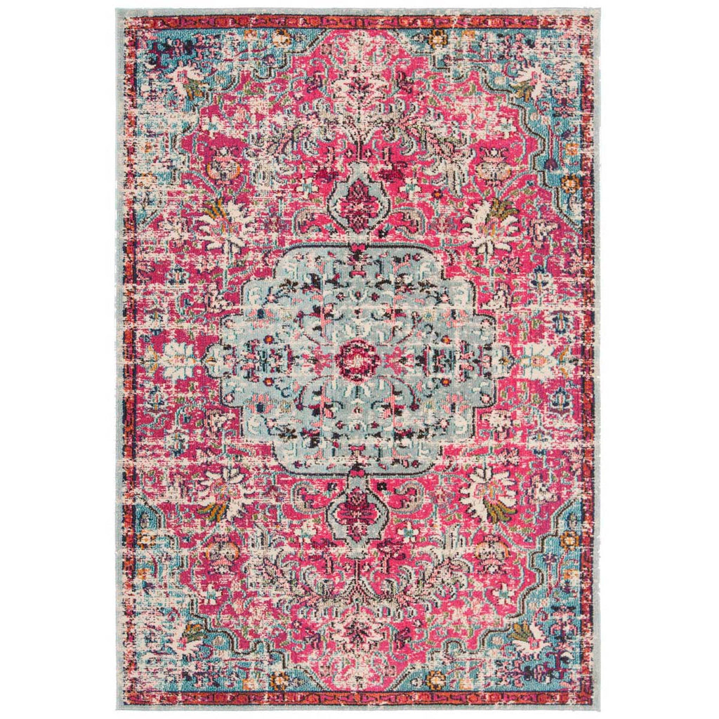 Safavieh Madison 400 Rug Collection MAD447R - Fuchsia / Teal