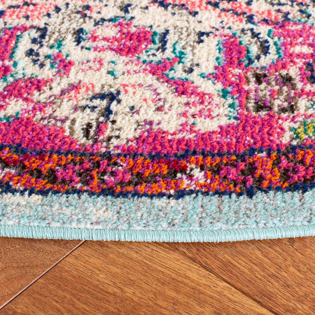 Safavieh Madison 400 Rug Collection MAD447R - Fuchsia / Teal