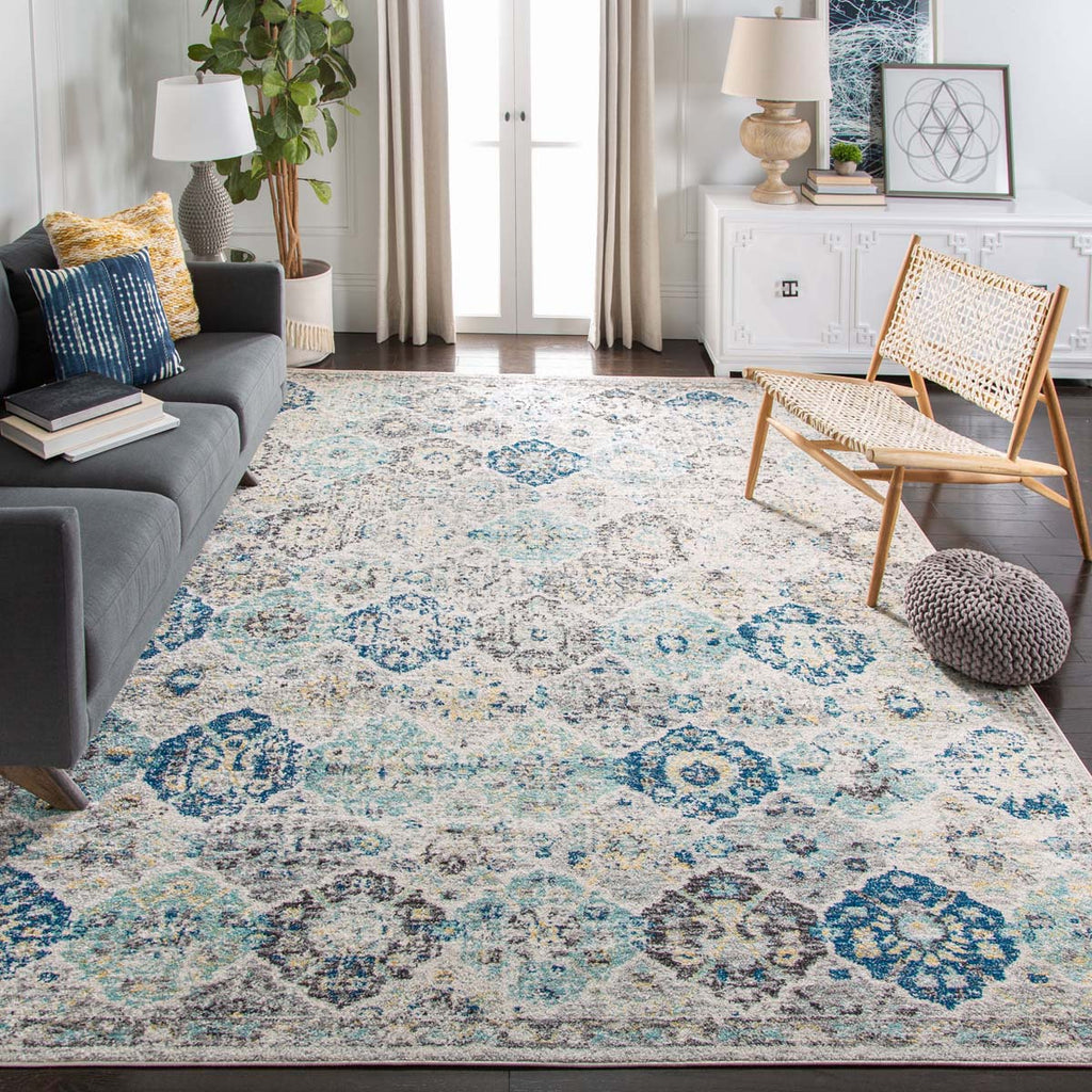 Safavieh Madison Rug Collection MAD611A - Ivory / Aqua