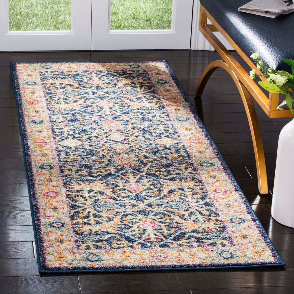 Safavieh Madison Rug Collection MAD612D - Navy / Creme