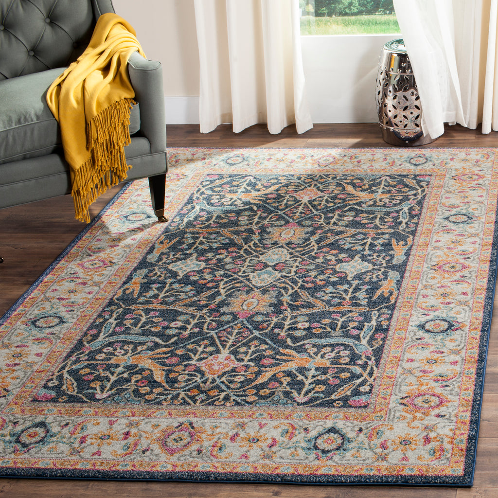 Safavieh Madison Rug Collection MAD612D - Navy / Creme