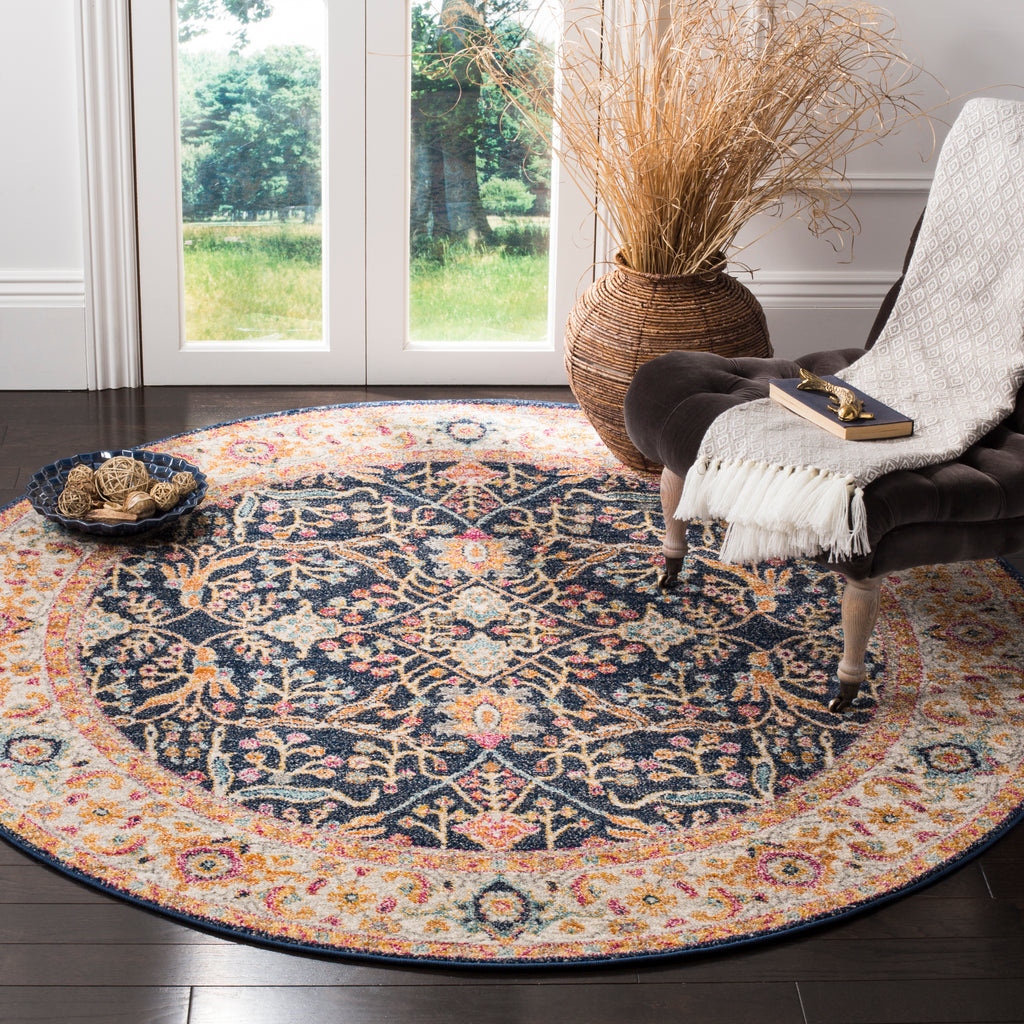 Safavieh Madison Rug Collection MAD612D - Navy / Creme