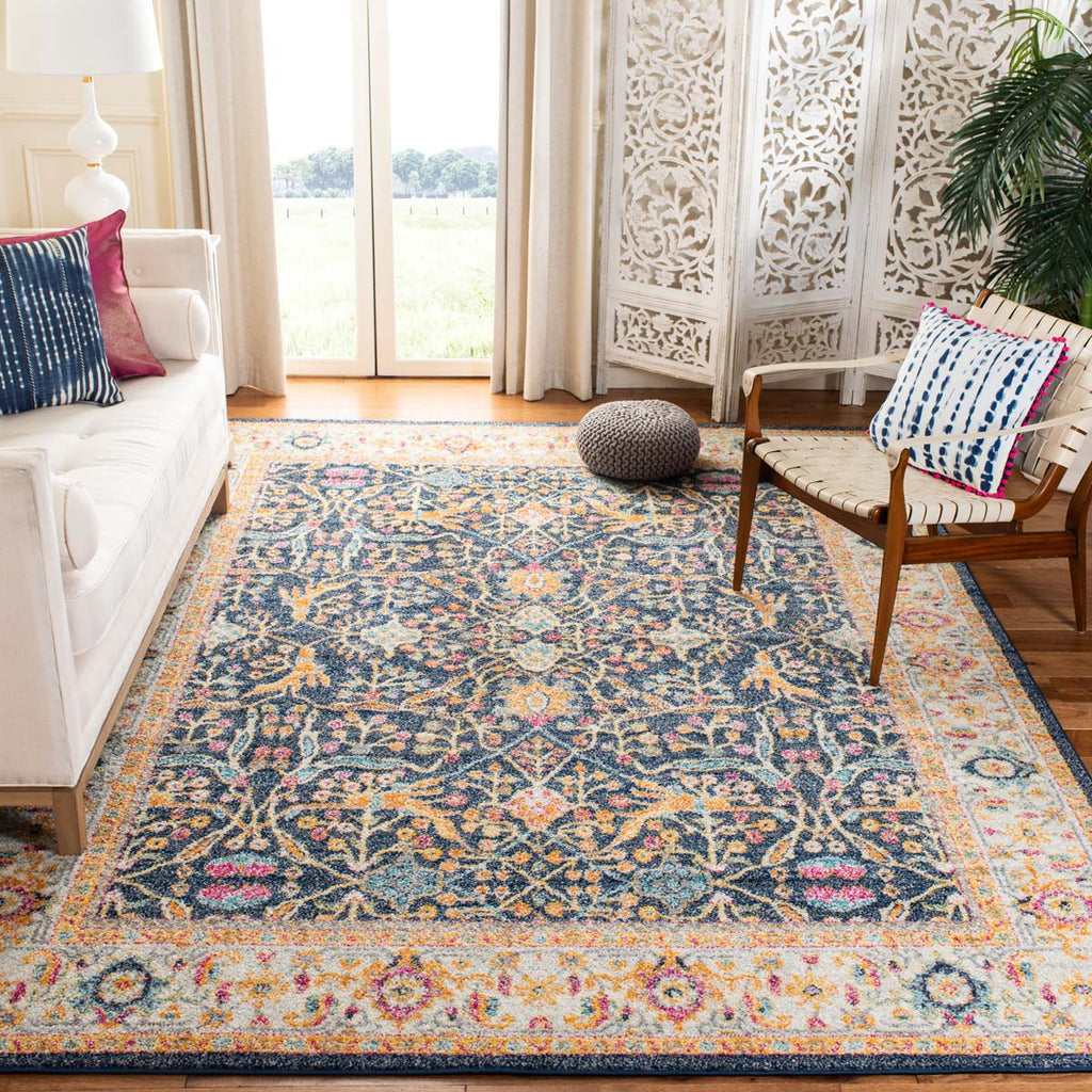 Safavieh Madison Rug Collection MAD612D - Navy / Creme