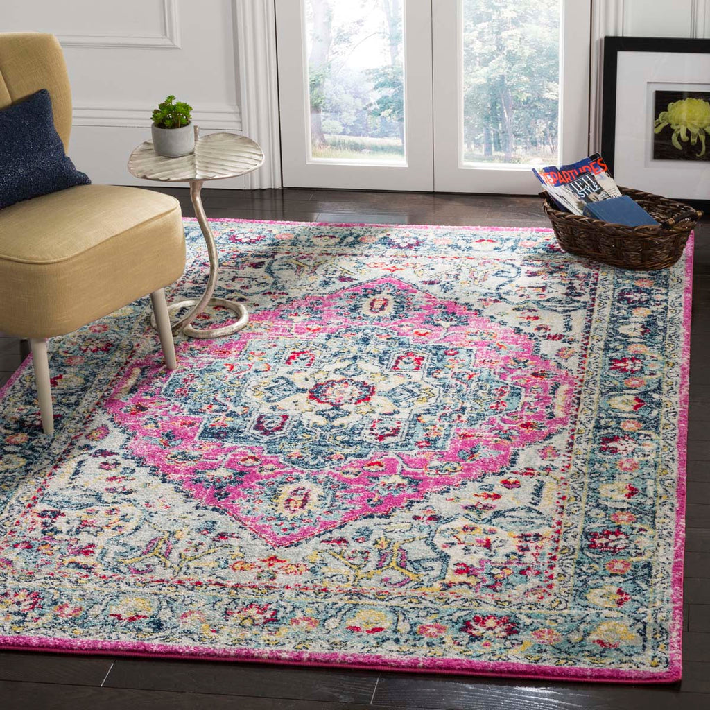 Safavieh Madison 900 Rug Collection MAD930R - Fuchsia / Aqua