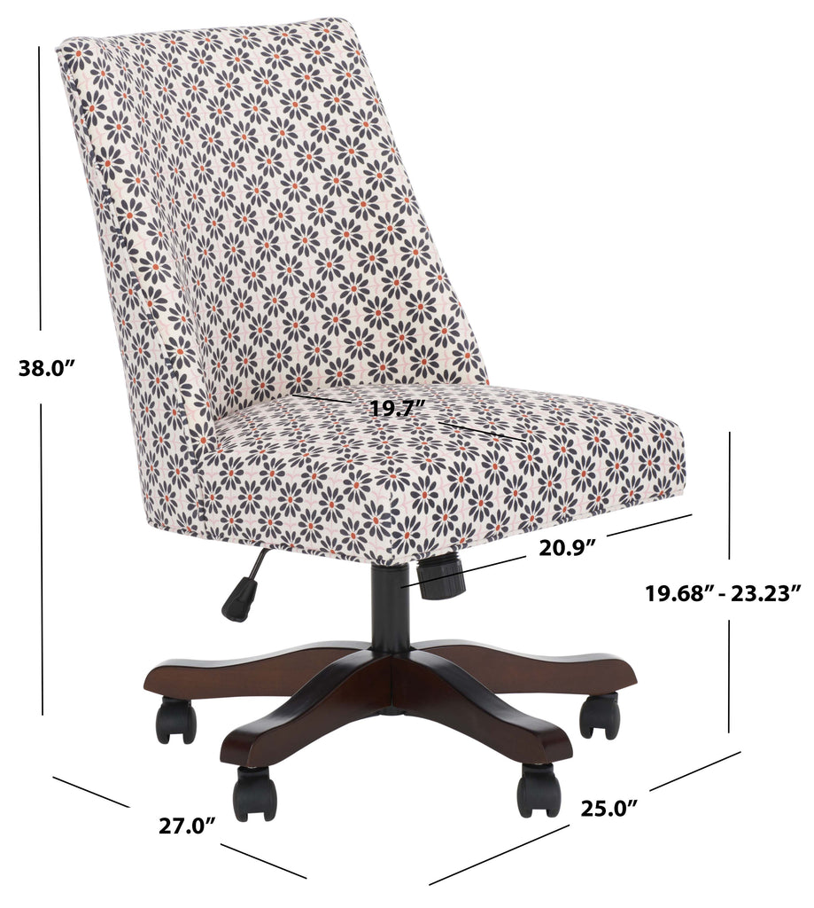 Safavieh Scarlet Desk Chair - Black Flower