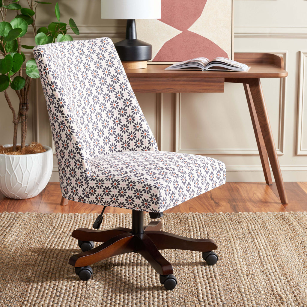 Safavieh Scarlet Desk Chair - Black Flower