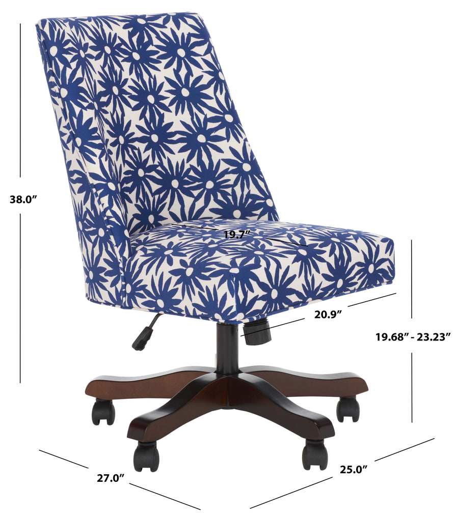 Safavieh Scarlet Desk Chair - Navy Flower