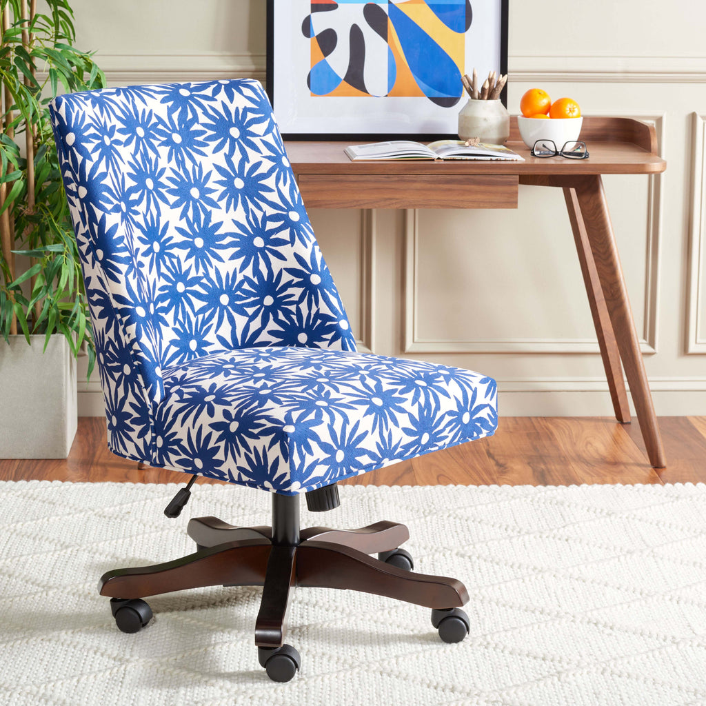 Safavieh Scarlet Desk Chair - Navy Flower