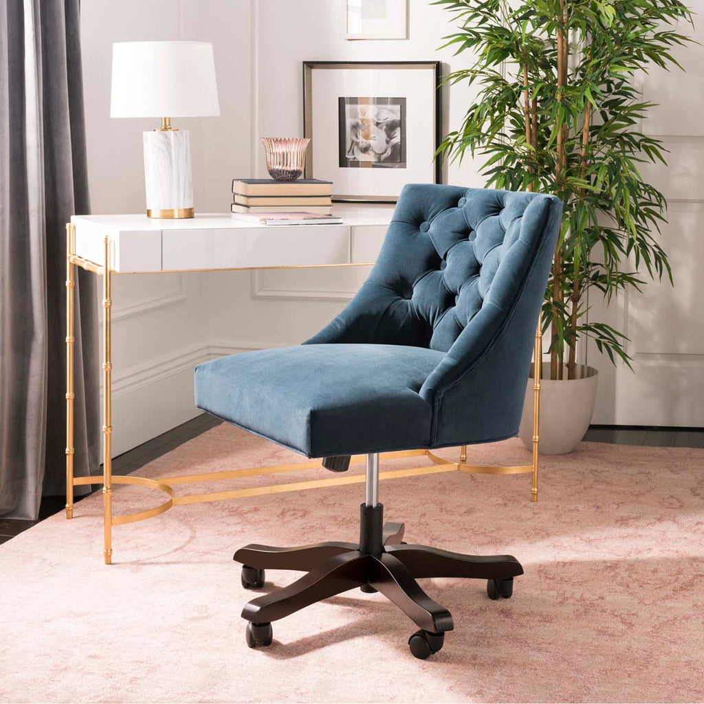 Safavieh Soho Tufted Velvet Swivel Desk Chair - Navy