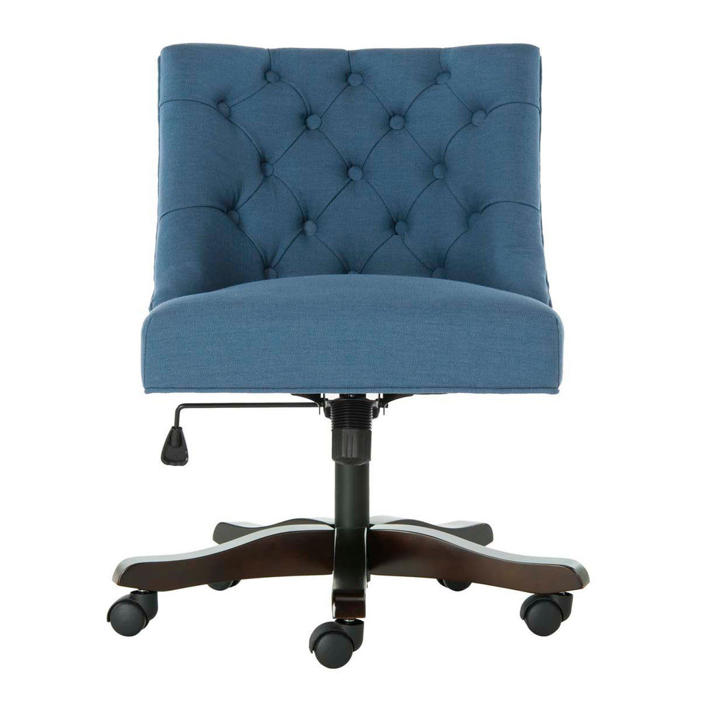 Safavieh Soho Tufted Linen Swivel Desk Chair - Navy