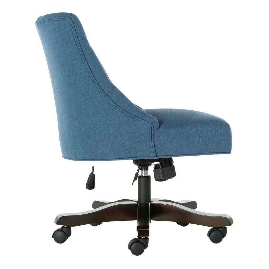 Safavieh Soho Tufted Linen Swivel Desk Chair - Navy