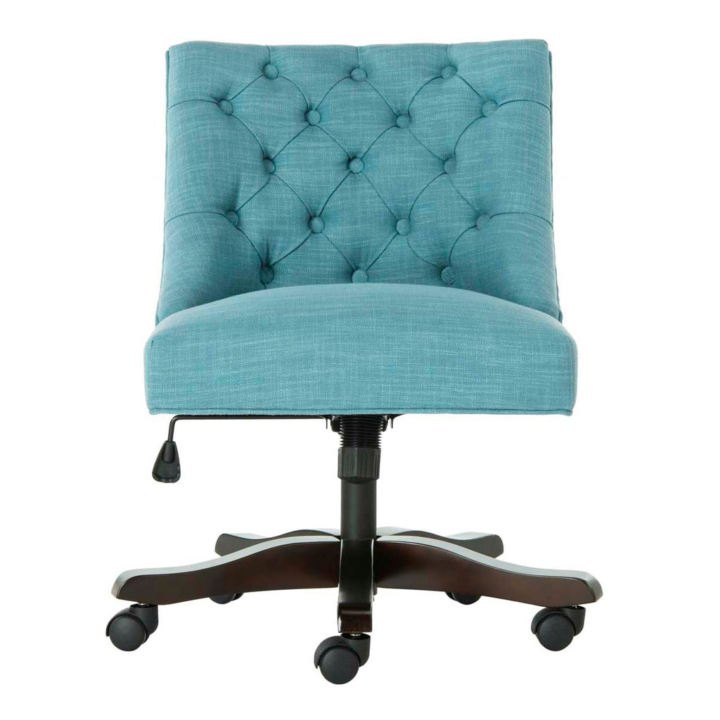 Safavieh Soho Tufted Linen Swivel Desk Chair - Light Blue