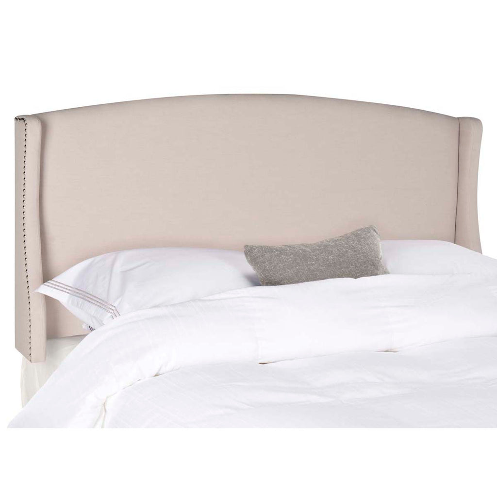 Safavieh Austin Taupe Winged  Headboard - Silver Nail Head - Taupe