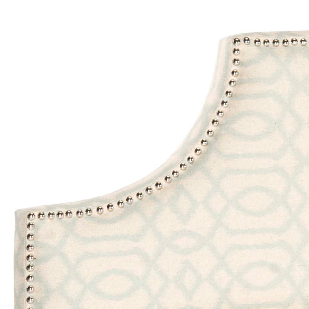 Safavieh Hallmar Silver & Cream Arched Headboard - Silver Nail Head - Wheat/Pale Blue