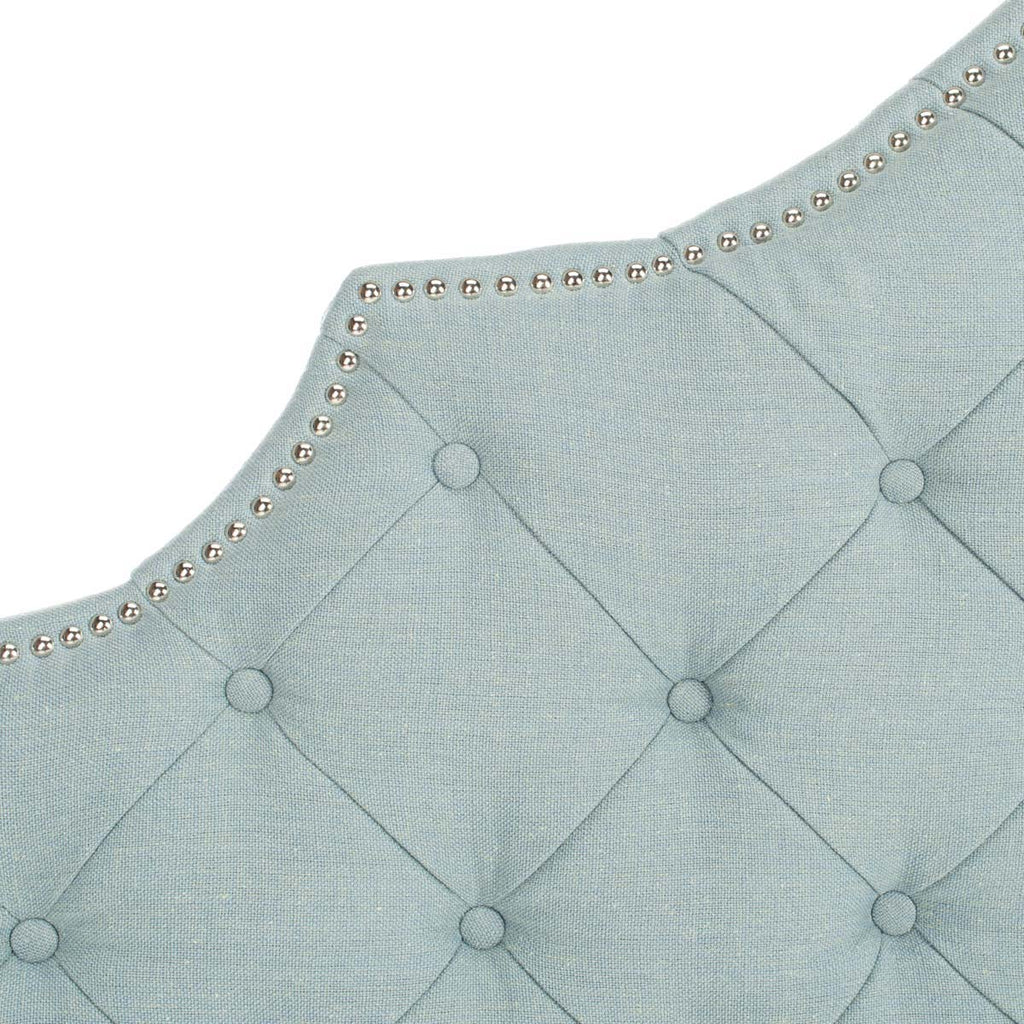 Safavieh Arebelle Sky Blue Tufted Headboard - Silver Nail Head - Sky Blue