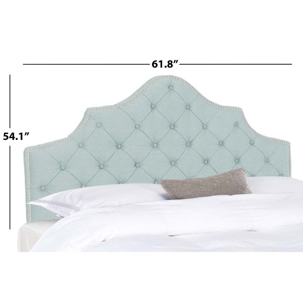 Safavieh Arebelle Sky Blue Tufted Headboard - Silver Nail Head - Sky Blue