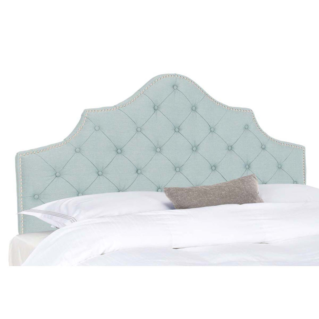 Safavieh Arebelle Sky Blue Tufted Headboard - Silver Nail Head - Sky Blue