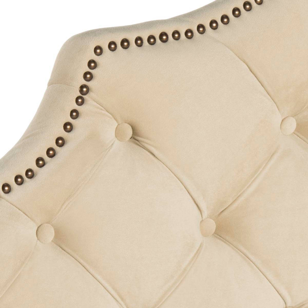 Safavieh Arebelle Buckwheat Velvet Headboard  - Brass Nail Head - Buckwheat