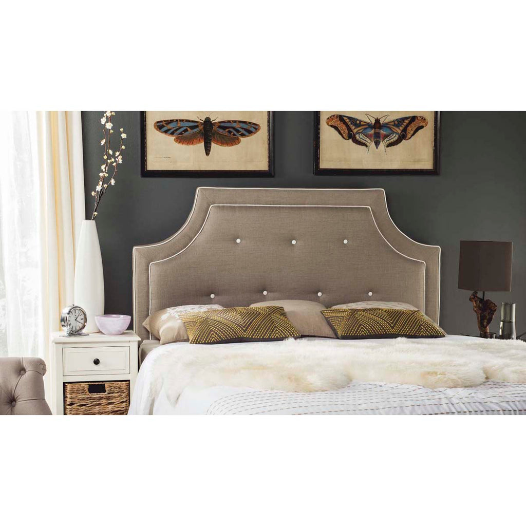 Safavieh Tallulah Light Oyster Arched Tufted Headboard - Oyster