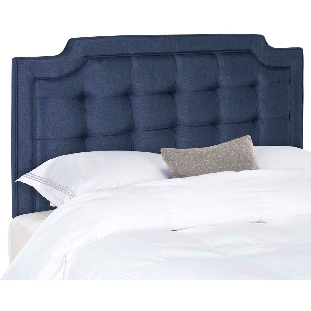 Safavieh Sapphire Tufted Linen Headboard  - Navy