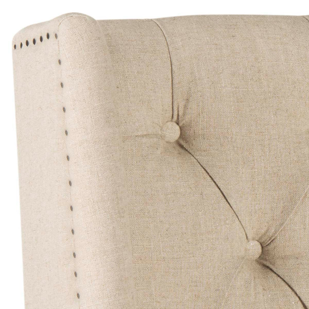 Safavieh London Hemp Linen Winged Headboard - Flat Nail Heads - Hemp