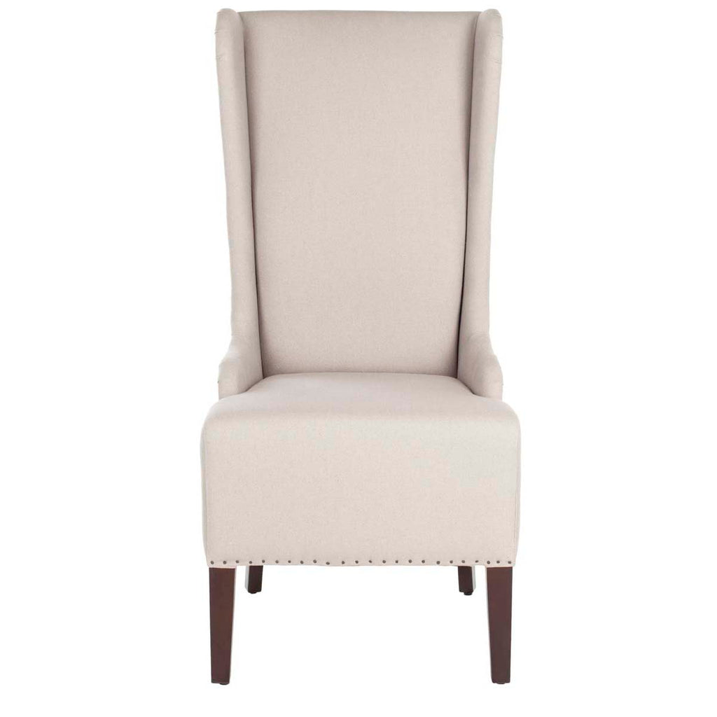 Safavieh Becall 20''H Linen Dining Chair - Flat Nail Heads - Taupe