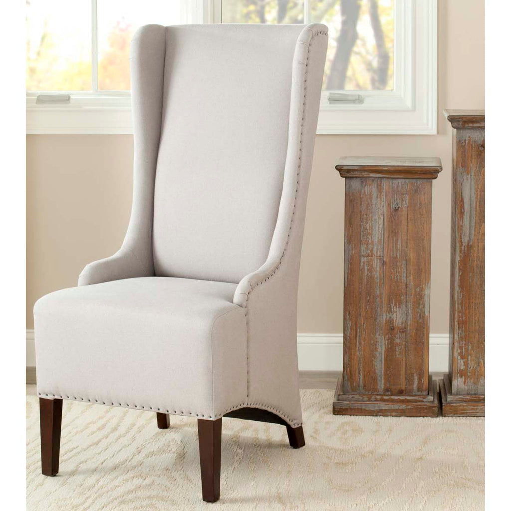 Safavieh Becall 20''H Linen Dining Chair - Flat Nail Heads - Taupe