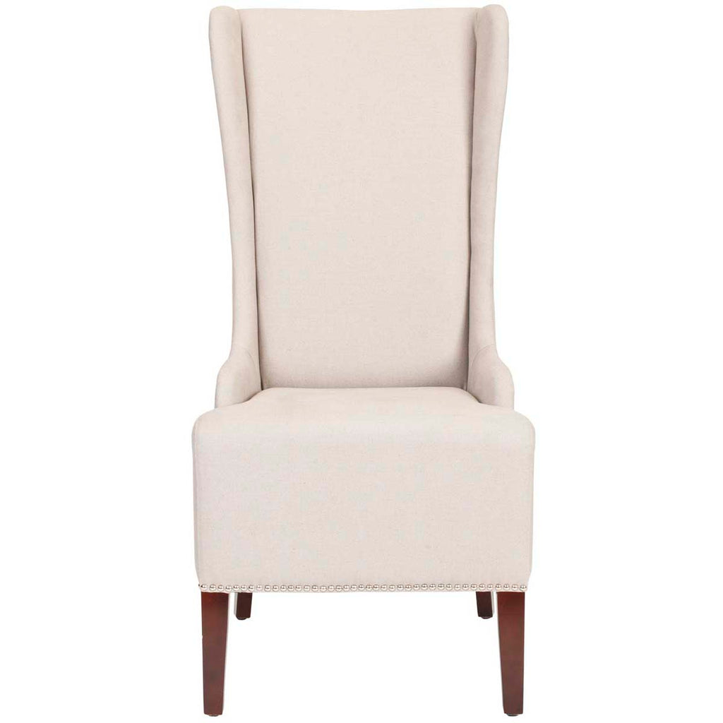 Safavieh Becall 20''H Linen Dining Chair - Silver Nail Heads - Taupe