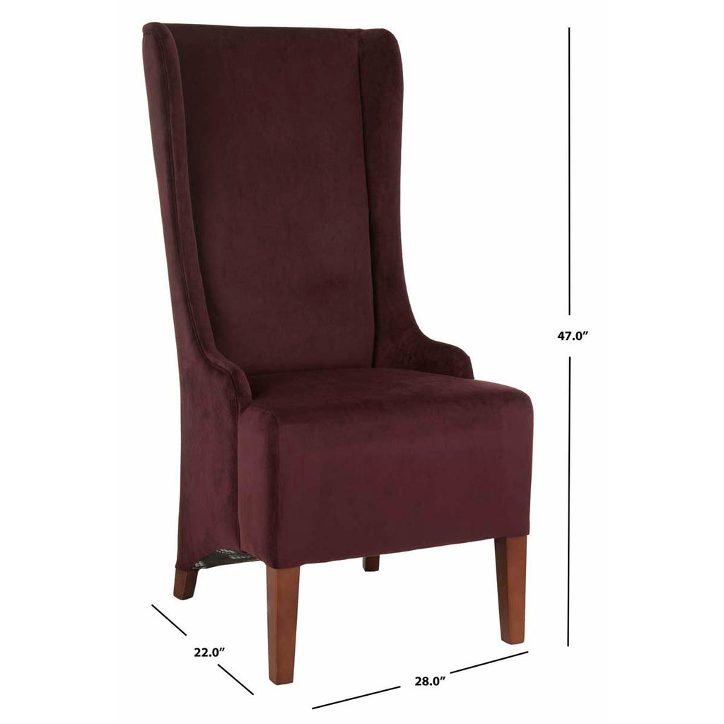 Safavieh Becall 20''H Velvet Dining Chair - Bordeaux