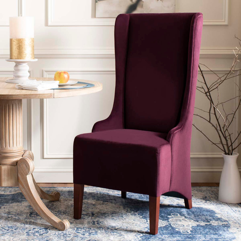 Safavieh Becall 20''H Velvet Dining Chair - Bordeaux