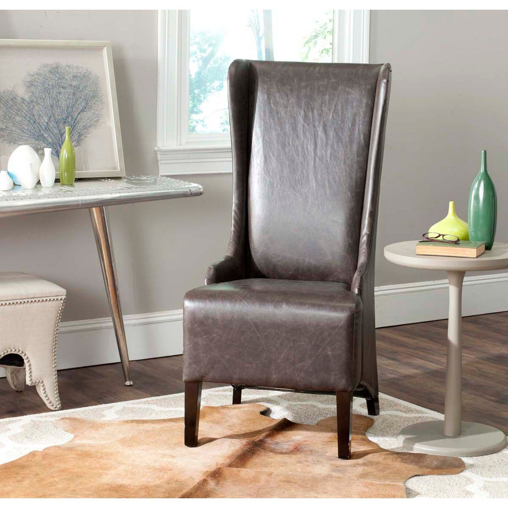 Safavieh Becall 20''H Leather Dining Chair - Antique Brown