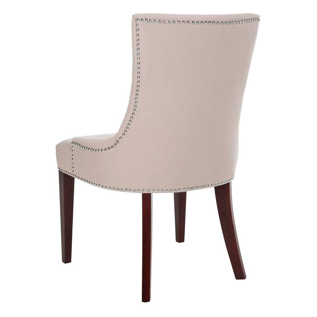 Safavieh Becca 19''H Linen Dining Chair - Silver Nail Heads - Taupe