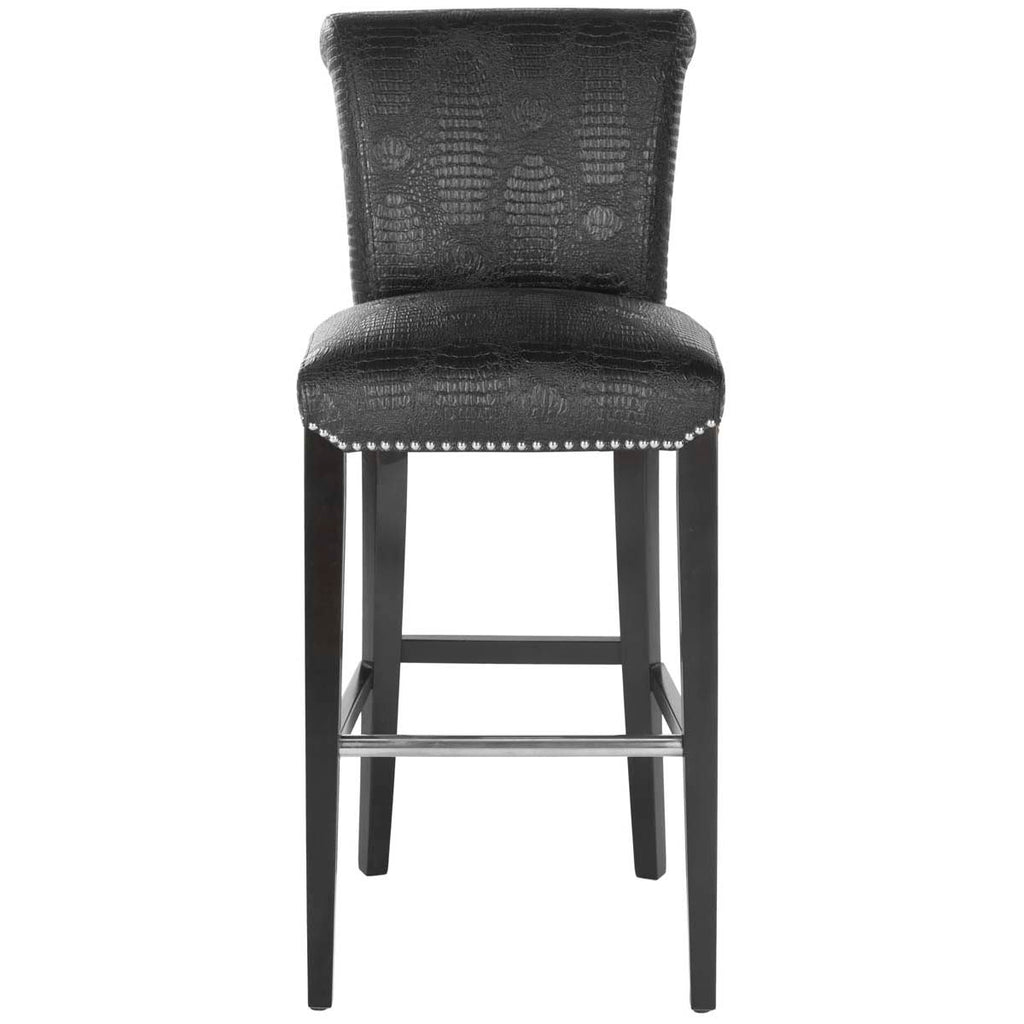 Safavieh Seth Bar Stool - Black / Crocodile